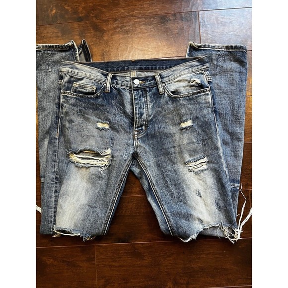 Zipper Other - MNML Men’s Size 32 Jean Distressed  Zipper ankle Button Fly Slim Midrise